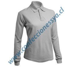 Polera Pique M/Larga Gris...